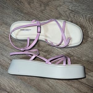 Free People Vagabond Lilac and White Platform Sandals